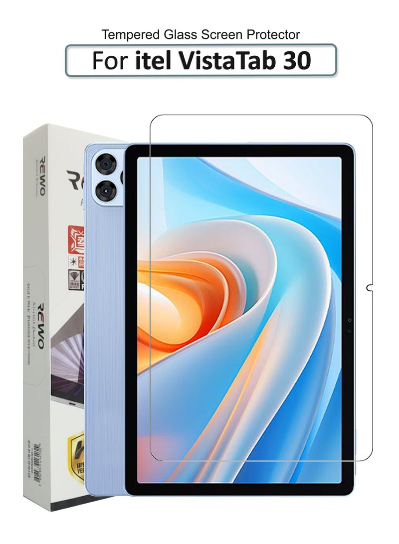 REWO For itel VistaTab 30 - 11 inches - Tempered Glass Screen Protector - Premium HD Delicate Touch , Higher Transparency , Easy to Install ,Anti-scratch and Bubble-free Screen Protector - Clear - Image 1