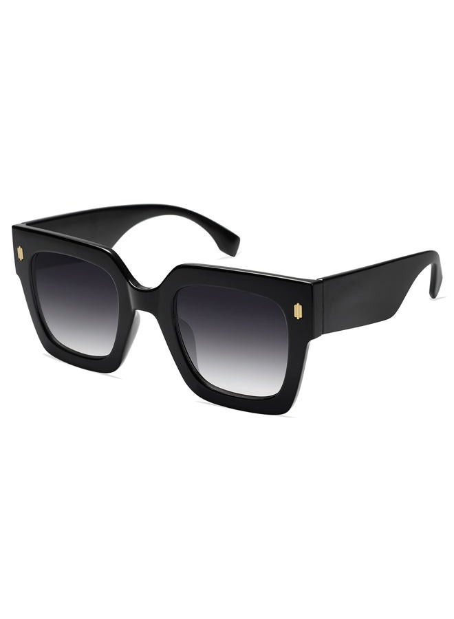 Sojos Vintage Oversized Square Sunglasses for Women, Luxury Retro Sunglasses for Women UV400 Protection SJ2194, Black/White, XL - Image 2