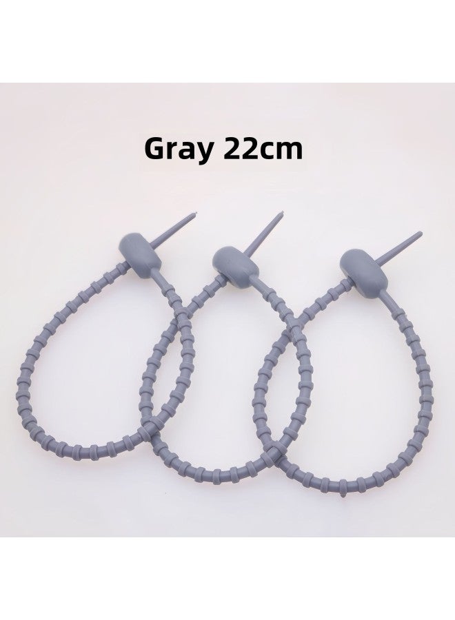 Loquat Tadpole Tie DIY Live Buckle Writer Soft Glue Tie Keychain Jewelry Bag Doll Lanyard Decoration Accessories-Color:Gray 22cm - Image 1