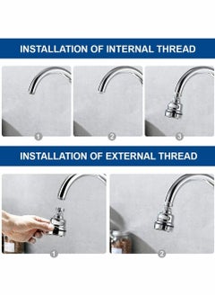 Y&D Movable Kitchen Sink Aerator 2 Pack, 360 Rotatable Faucet Sprayer Head Replacement for  - Image 3
