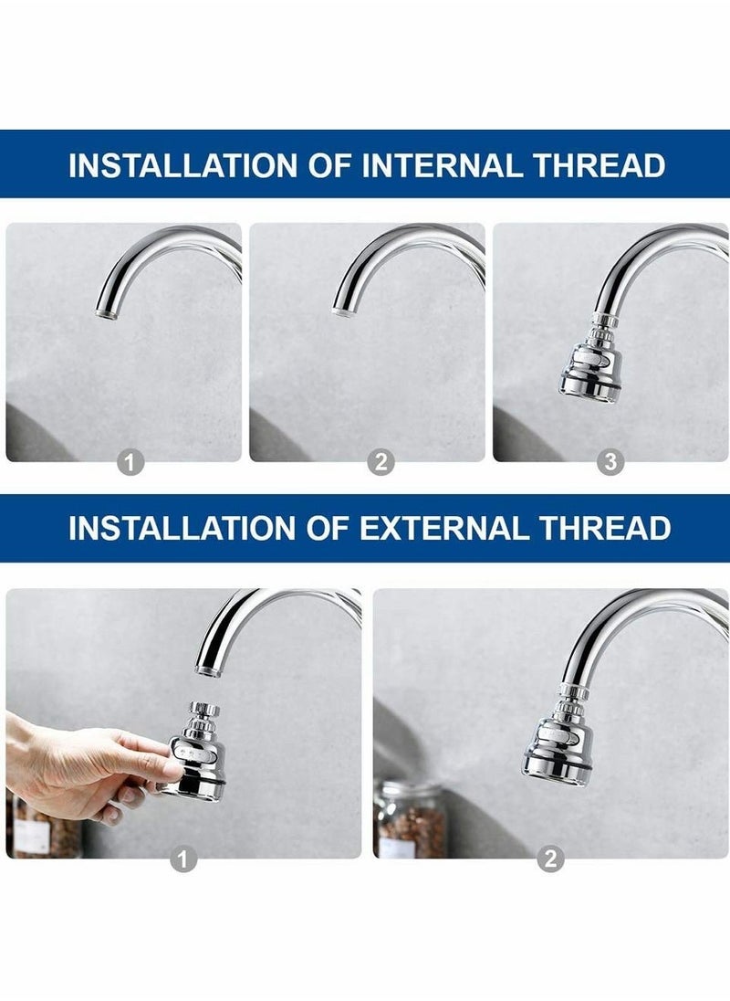 Y&D - Movable Kitchen Sink Aerator 2 Pack, 360 Rotatable Faucet Sprayer Head Replacement for - Image 1