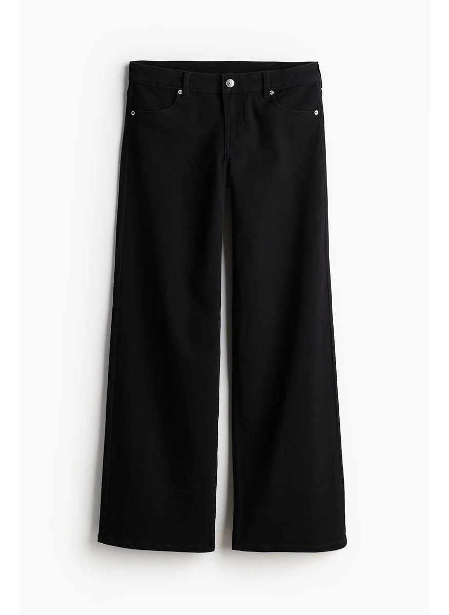 اتش اند ام Low-Waisted Twill Trousers