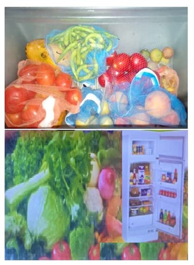 ImegaZ Mesh Bags Fridge/Refrigerator Bags/Net Pouches for Storage of Fruits, Vegetables Set of 20 Multicolor - Image 4