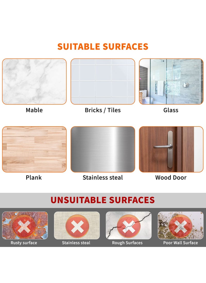 SYOSI SYOSI Multifunctional Magnetic Door Stop, Magnetic Door Stop with Coat Hook Double-Sided Adhesive Tape Wall Mounted No Drilling  - Image 5