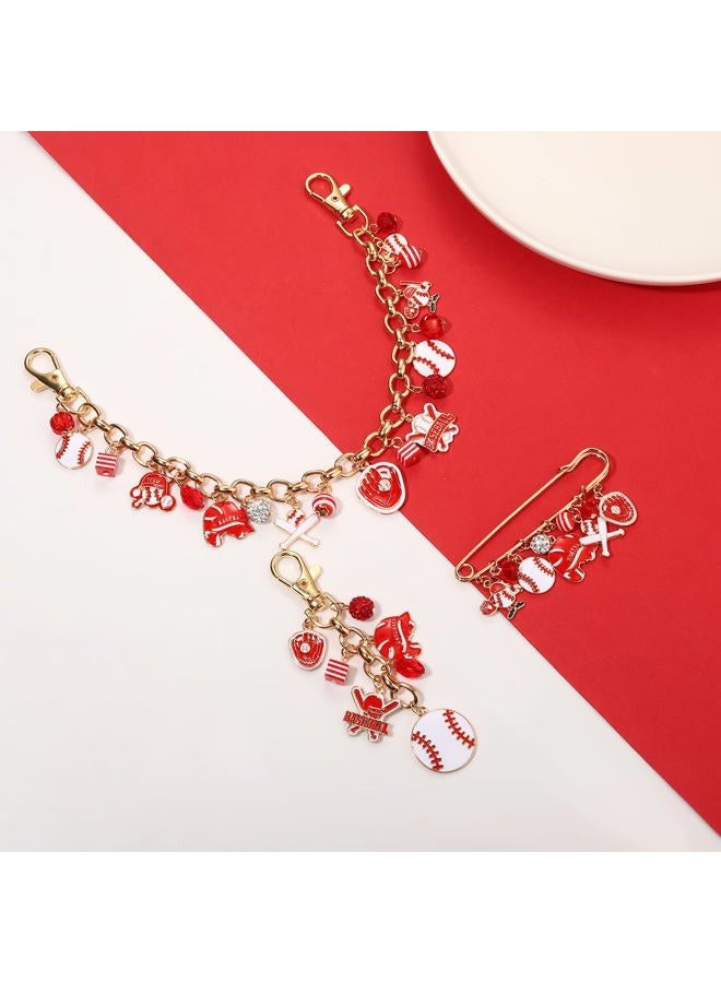 YAHPERN 3PCS Sports Bag Charms for Women Soccer Basketball Baseball Purse Charms Keychains Brooch Pin Accessories Gifts, Multicolor, L - Image 4