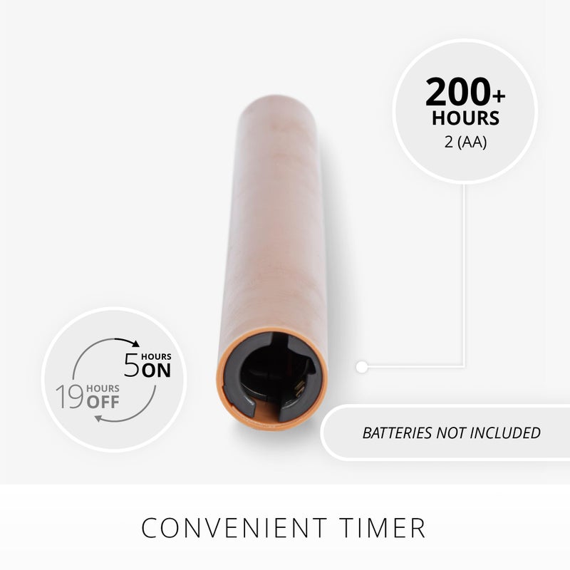 Luminara Flameless Candle Taper (1" x 9.5") Melted Top Real Wax Unscented Remote Ready Timer (Caramel CafÃ©) - Image 3