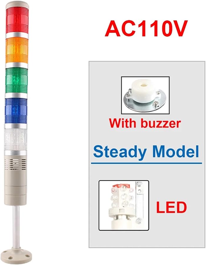 LGP 205 505 5 Layer Industrial Tower Signal Warning Light LED Steady And Sound 110V - Image 5