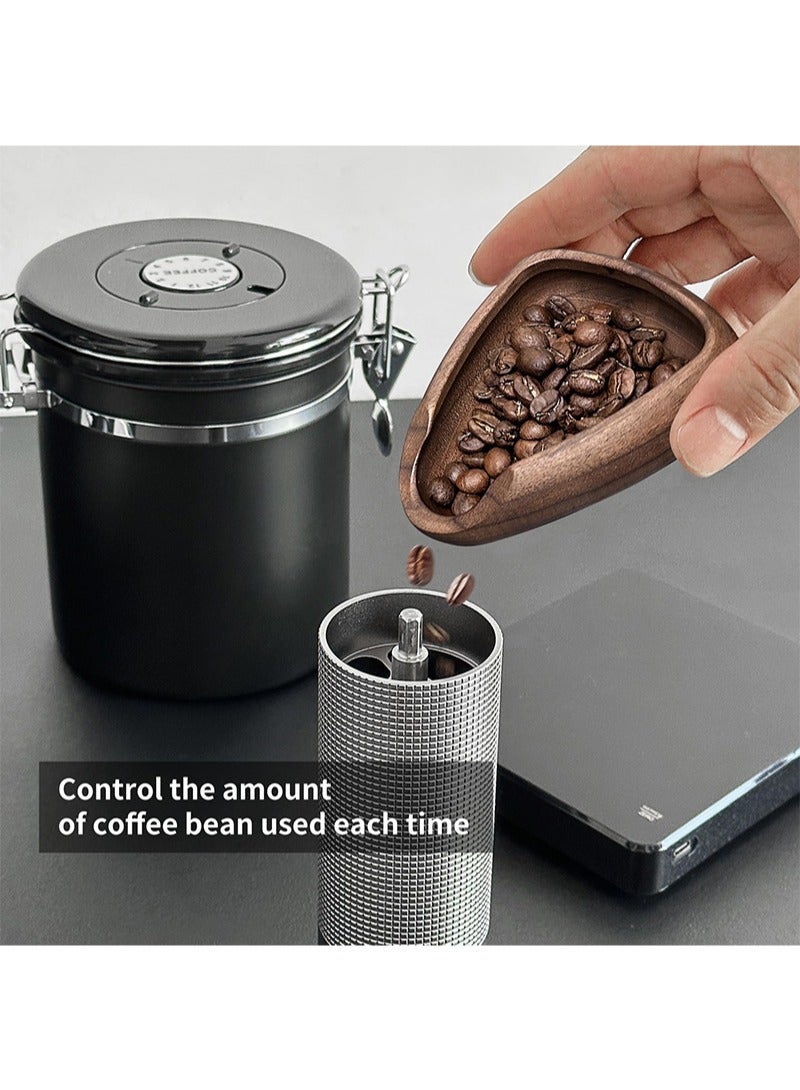 Aikanbo Coffee Bean Dosing Cup Set 3Pcs Coffee Bean Dosing Cup, Spray Bottle and Spoon Set, Wooden Dosing Vessel Tray Single Dose Measuring Tray Kit Wooden Single Dosing Tray For Coffee or Tea - Image 5