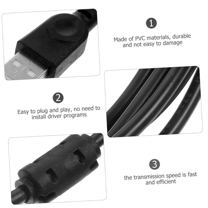 Home Office Printer USB Cable 3m Black Hide Wires Replacement Cable Printer Fax Machine Scanner - Image 4