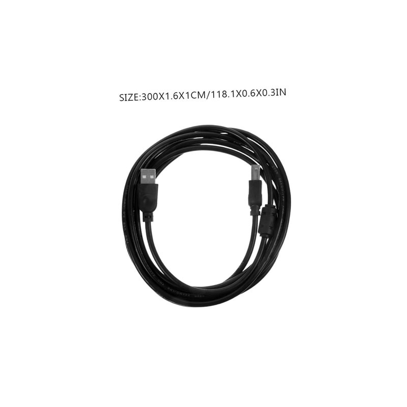 Home Office Printer USB Cable 3m Black Hide Wires Replacement Cable Printer Fax Machine Scanner - Image 2