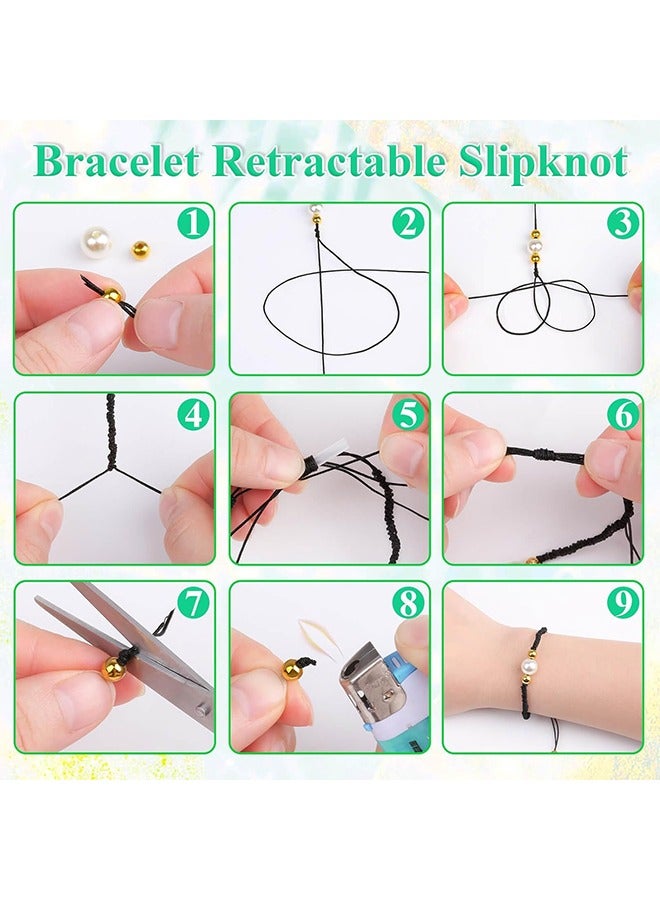 اتش واي سلسلة نايلون سوداء ، 110 ياردة 0.8 مم خيط نايلون صيني حبل حياكة خيط خيوط خارجية مشوهة للأساور المضفرة ، الديكور ، القلائد ، مكرامية كرافت ، رنين الرياح ، الستائر ، صنع المجوهرات - Image 3