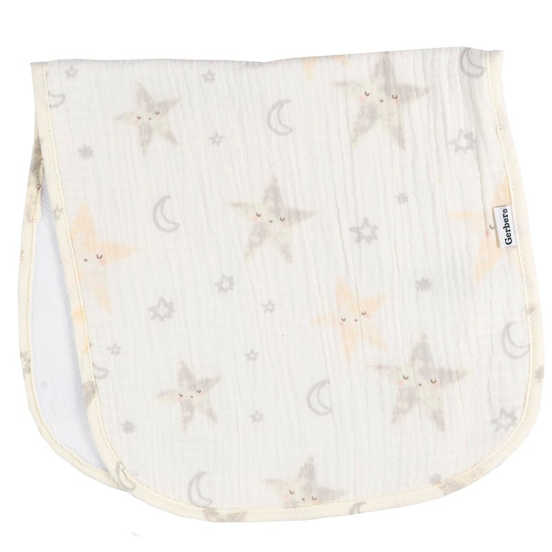 Gerber Baby Unisex Muslin Burp Cloths 5-Pack, Multi Stars, Large Size 20" x 10" - Image 5