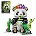 ZONECYTD Panda Building Set with Flowers Bamboo for Adults Compatible with Lego Wild Animals Movable Arms and Head Collectible Model Home Decor Gift for Teens Boy Girl - Image 2