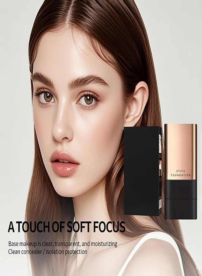 BLINE 2 in 1 Korean Luxury Anti-Wrinkle Foundation Stick,Long-Lasting Double Head Foundation Make Up Stick with Brush,Waterproof Concealer & Cream Base Makeup for All Skin Types (1 PCS) - Image 2