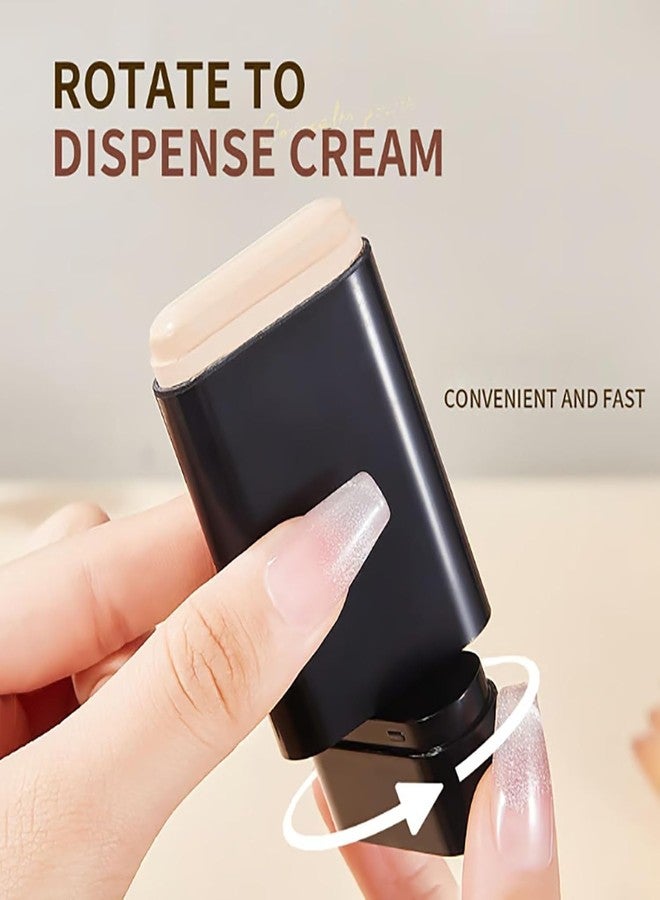 BLINE 2 in 1 Korean Luxury Anti-Wrinkle Foundation Stick,Long-Lasting Double Head Foundation Make Up Stick with Brush,Waterproof Concealer & Cream Base Makeup for All Skin Types (1 PCS) - Image 5
