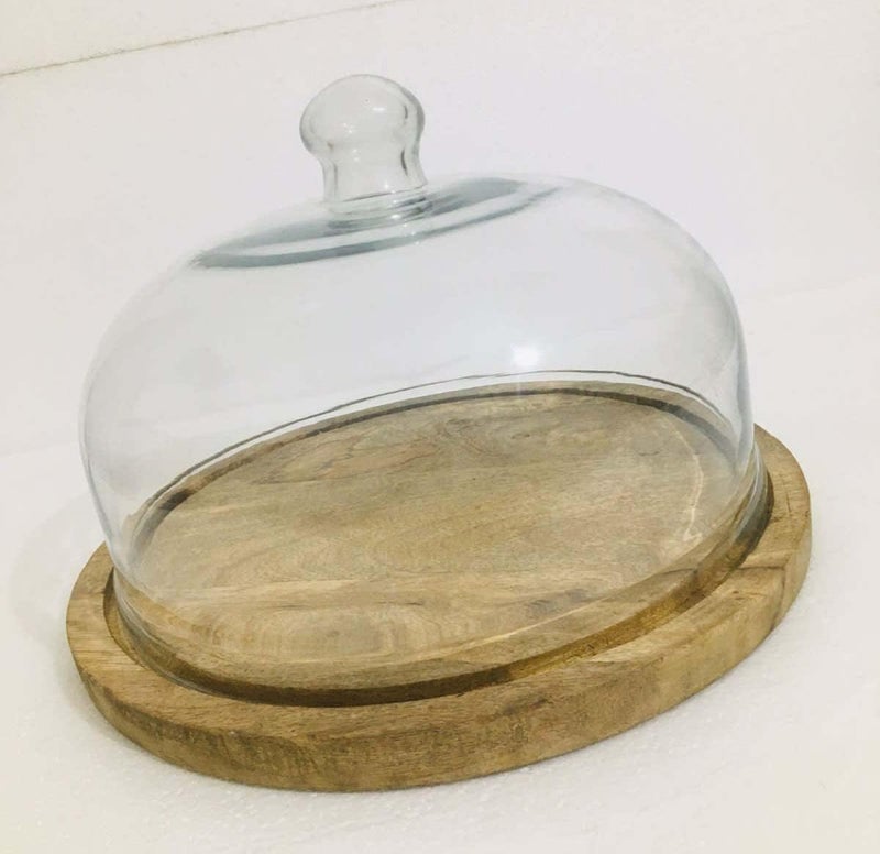 Fancy Palace Wooden Cake Stand with Acrylic Dome - Round Dessert & Cupcake Display Stand with Lid - Serving Cake Plate & Pastry Holder for Parties, Weddings & Home (Pack of 1) - Image 4