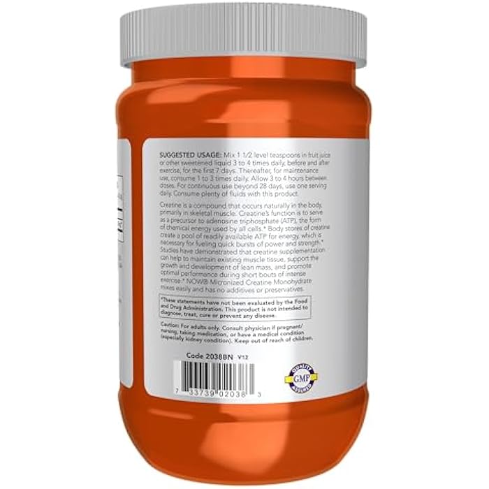 now Sports Nutrition, Micronized Creatine Powder 500 g, Mass Building*/Energy Production*, 1.1-Pound - Image 3