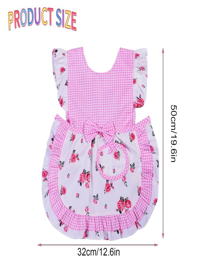 Love Potato Kids Aprons for Girls - Cute Gingham Apron with Pocket - Toddler Girl's Apron for Ages 1-3 Years, Pink, One size - Image 5