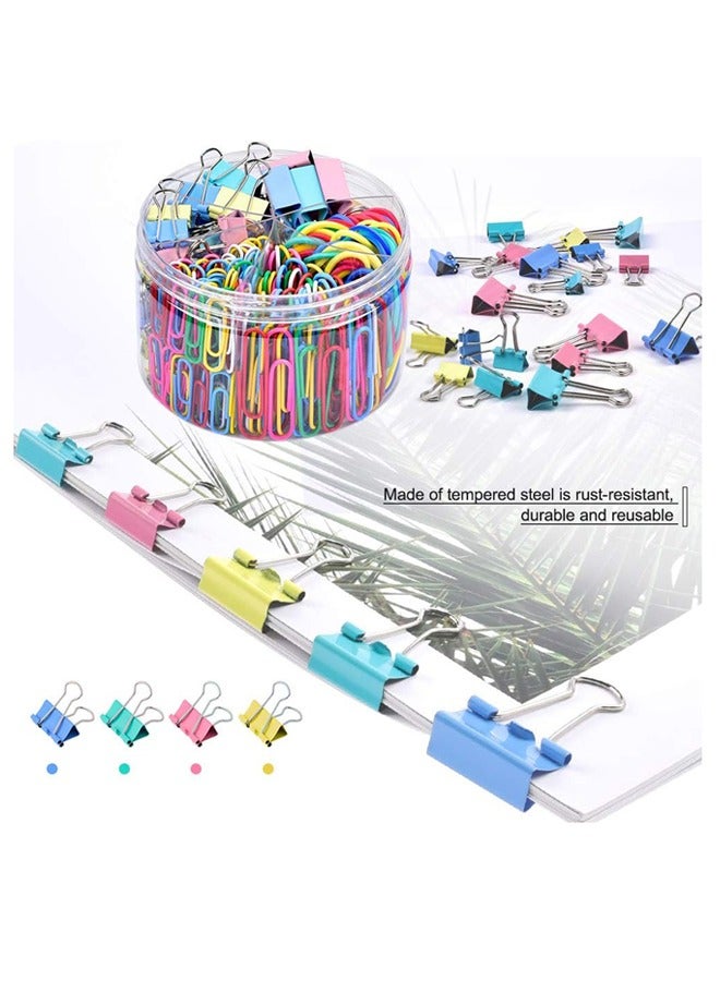 Generic Paper Clips and Binder Clips, 250 PCS, Assorted Colors Medium, Paper Clips, Rubber Bands, Assorted Binder Clips  - Image 4