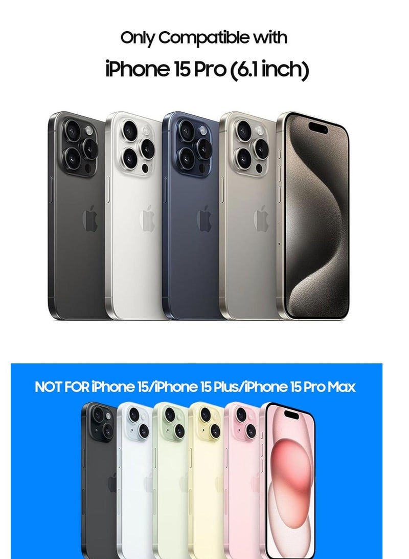 Y&D iPhone Case TPU Bumper, Compatible for 15 Pro with Thin Lens Protection Case, Frameless Four Corner Fall Mat, Slim Shockproof Soft Silicone Cover, 1Pcs, Black  - Image 5