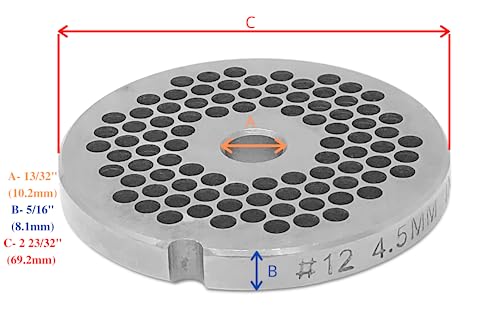 Tesor #10/12 Stainless Steel Replacement Plate Disc Blade for Meat Grinder (3/16") - Image 3