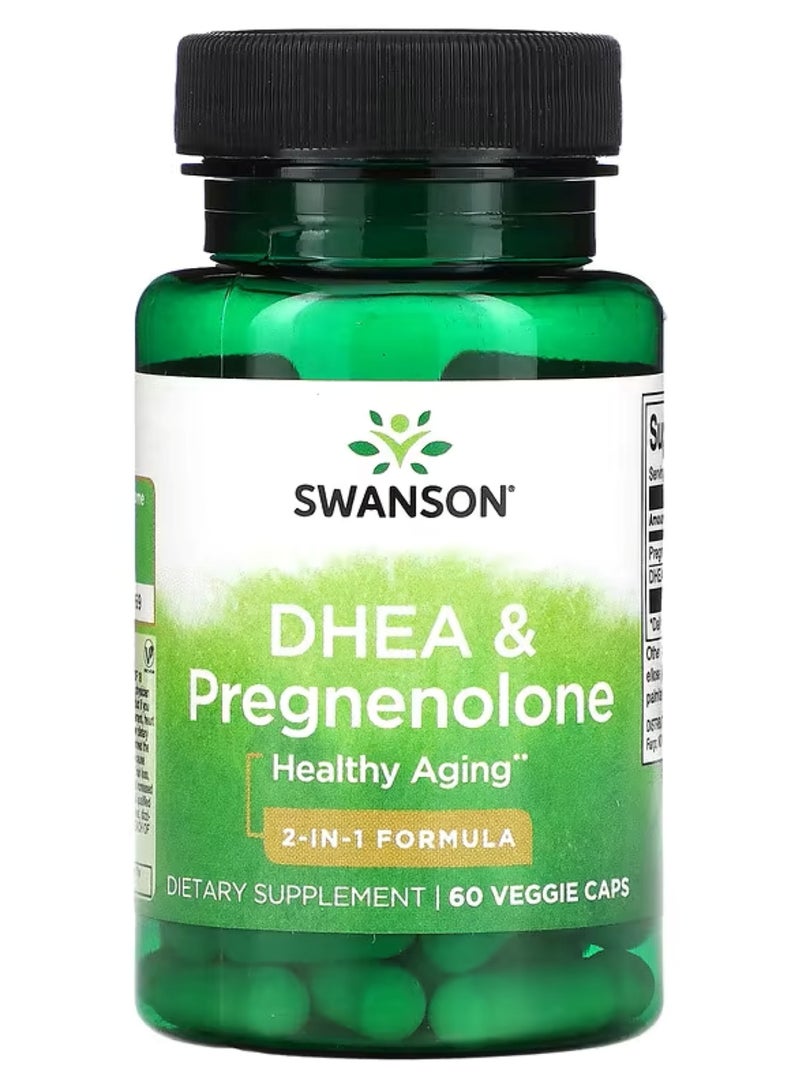 سوانسون‏, DHE و Pregnenolone ، عدد 60 كبسولة نباتية