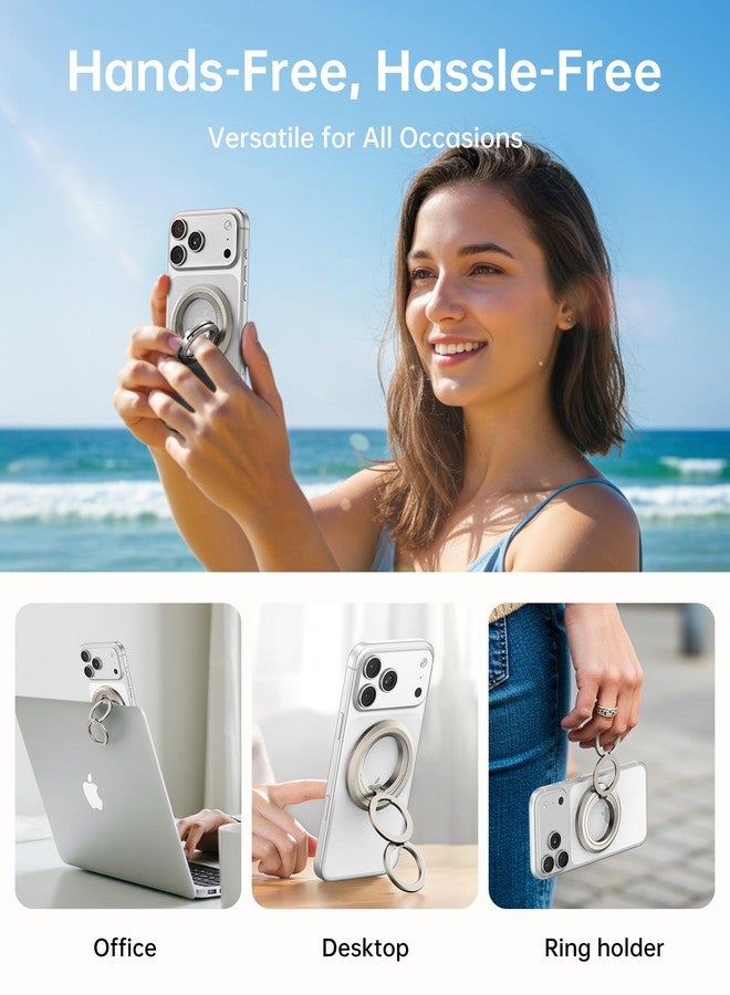 SYNCWIRE Phone Ring Holder Grip for MagSafe, 360° Rotation Magnetic Cell Phone Grip Stand Two-Sided Magnetic Compatible with iPhone 17 16 15 14 13 12 Pro Max fits MagSafe Accessories - Image 5