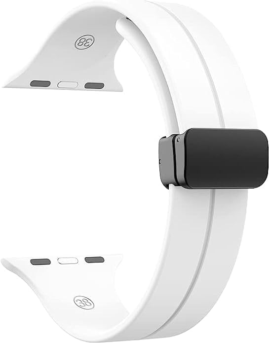 INEFABLE 42mm 44mm 45mm 49mm SmartWatch Band Strap Sport Edition Magnetic Buckle for Apple Watch Series I Watch Ultra/8/7/6/5/4/3/2/1/Se/Se2 - Pack of 1 - White - Image 2