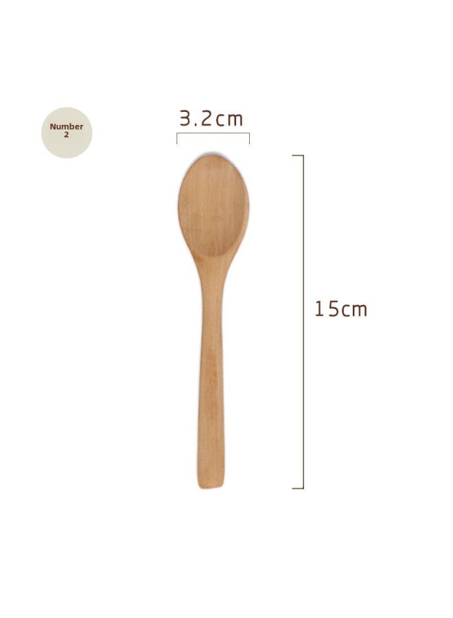 Mini Wooden Spoons Unpainted Lotus Wood Spoons Text Logo Engraving Honey Jam Dinnerware Activity Gifts-Color:No. 9 Lotus Wood With Paint Middle Tip 15 * 3.2cm  - Image 1
