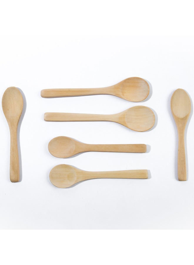 Mini Wooden Spoons Unpainted Lotus Wood Spoons Text Logo Engraving Honey Jam Dinnerware Activity Gifts-Color:No. 9 Lotus Wood With Paint Middle Tip 15 * 3.2cm  - Image 5