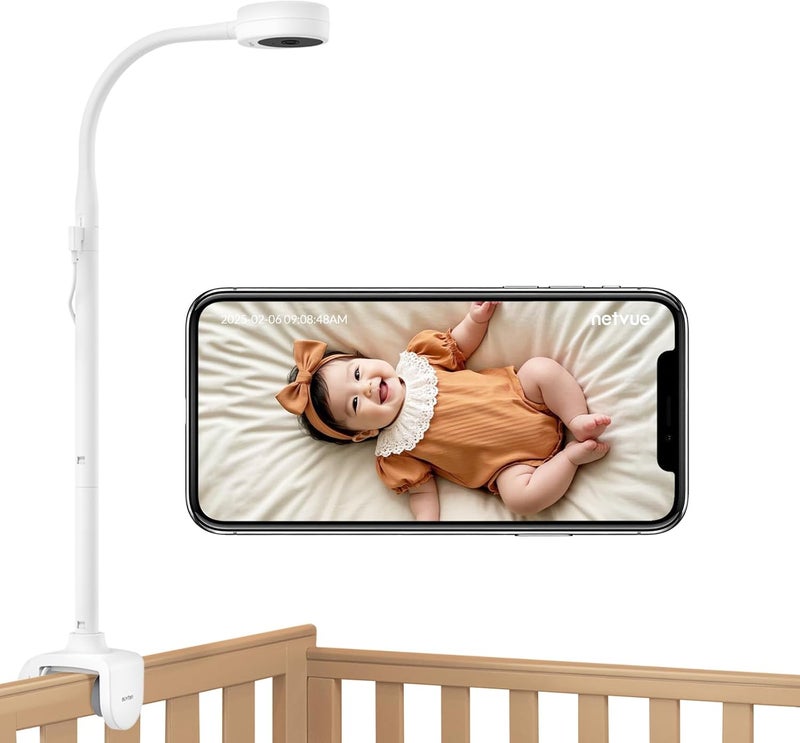 NETVUE Peekababy Baby Camera Monitor Wireless Baby Monitor with Camera  Audio 4in1 Crib Mount Smart App Sleep Analysis  TwoWay Talk White - Image 2