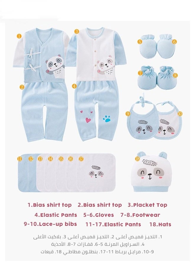 MIXDE - 18 Pieces 100% Cotton Newborn Baby  Clothes Set Gift Box For Boys And Girls - Image 1