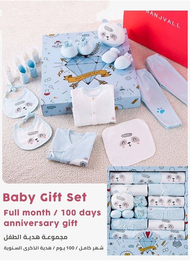 MIXDE - 18 Pieces 100% Cotton Newborn Baby  Clothes Set Gift Box For Boys And Girls - Image 1