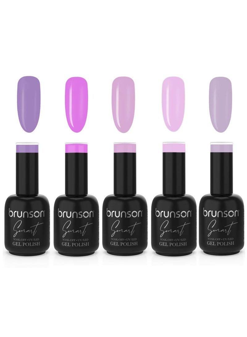 brunson طلاء أظافر جل ذكي من مجموعة الأحلام الملونة 5 قطع BCD