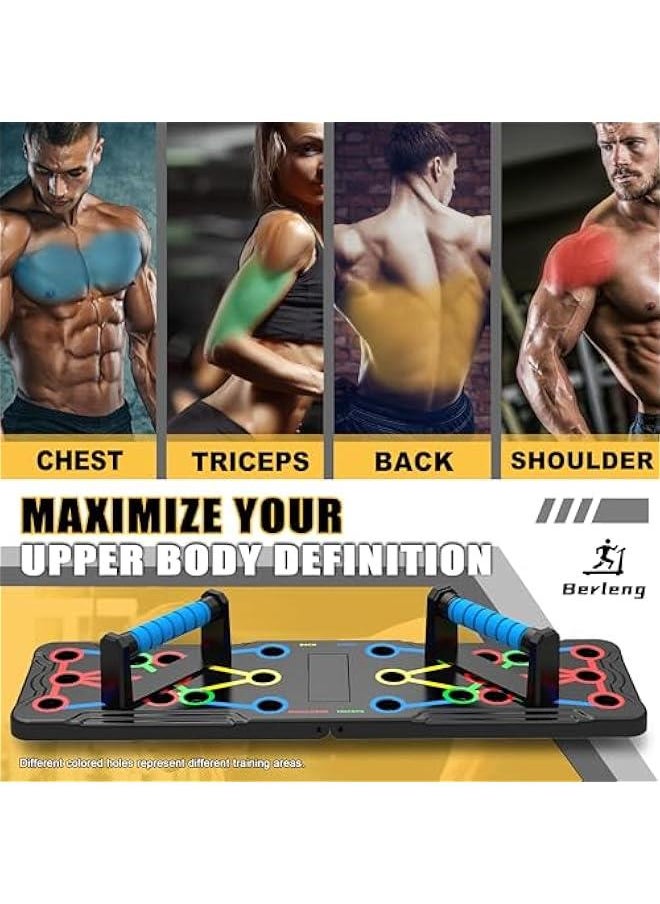 Generic Solid Push Up Board 15 in 1 Home Workout Equipment Multi-Functional Pushup Stands System Fitness Floor Chest Muscle Exercise Professional Equipment Burn Fat Strength Training Arm Men & Women Weights  - Image 3