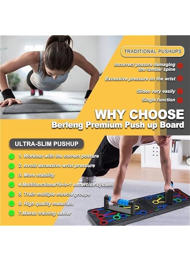 Generic Solid Push Up Board 15 in 1 Home Workout Equipment Multi-Functional Pushup Stands System Fitness Floor Chest Muscle Exercise Professional Equipment Burn Fat Strength Training Arm Men & Women Weights  - Image 4