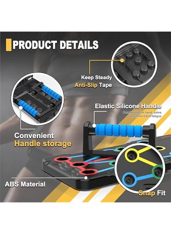 Generic Solid Push Up Board 15 in 1 Home Workout Equipment Multi-Functional Pushup Stands System Fitness Floor Chest Muscle Exercise Professional Equipment Burn Fat Strength Training Arm Men & Women Weights  - Image 5