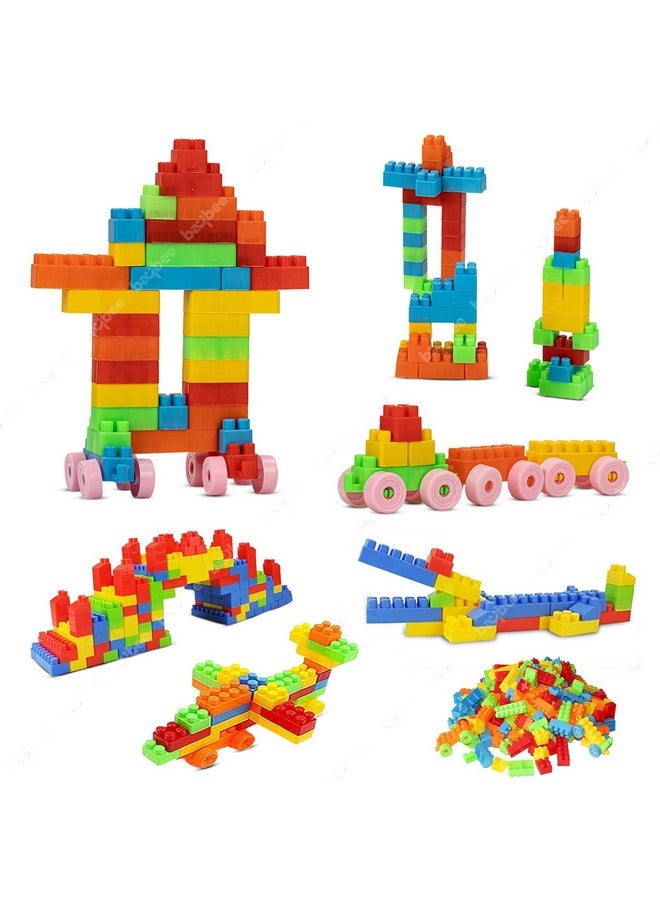 بيبي مكعبات بناء BAYBEE للأطفال 100 قطعة من البلاستيك، ألعاب مكعبات الألغاز للأطفال، ألعاب التكديس التعليمية للأطفال | ألعاب مكعبات البناء للأطفال من سن 2+ سنوات، متعدد الألوان - Image 1