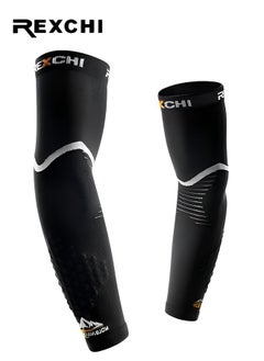 REXCHI Men's And Women's Compression Arm Sleeves Elbow Pads Breathable Moisture Wicking Basketball Outdoor Arm Protection Support  - Image 1