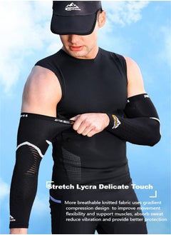 REXCHI Men's And Women's Compression Arm Sleeves Elbow Pads Breathable Moisture Wicking Basketball Outdoor Arm Protection Support  - Image 5