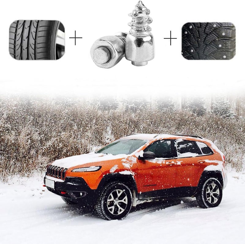MaiMMaledy 100PCS Universal Tire Carbide Screw Spikes Skid Nails 12x4mm Anti-Slip for ATV/Car/Motorcycle/Bicycle Tires - Winter Emergency Aid - Enhance Grip on Snow Ice - Image 2
