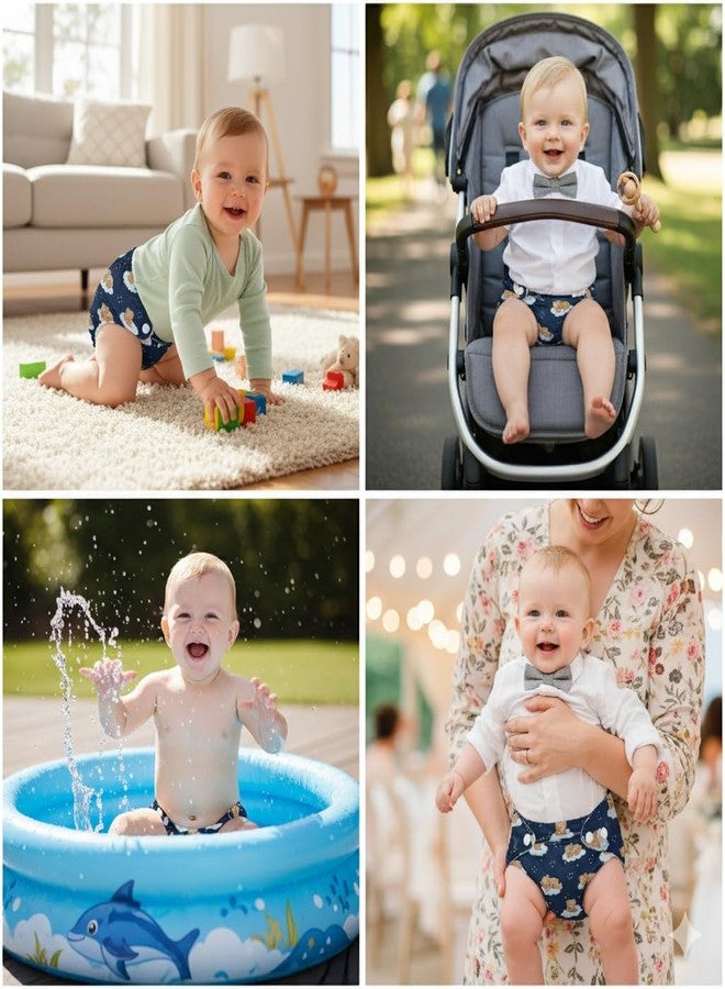 TOKOMAMY Reusable Cloth Diaper for Newborn Babies 0-3 Years (5-18kg) | Leakproof Washable Adjustable Pocket Cover Liner with 5-Layer Insert Pad | Rash-Free, (Pack of 2 Diaper + 2 Insert Pad) Free Size - Image 3