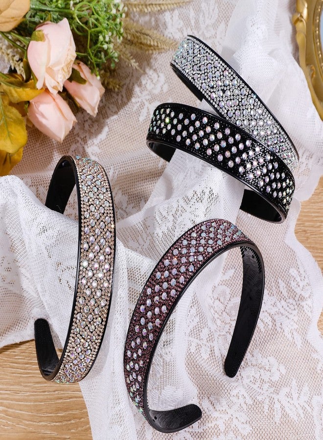 Cutewing Rhinestone Headbands for Women Crystal Sparkly Headband Fashion Teeth Comb Hairbands Non Slip Hair Hoop Bling Hair Accessories for Girls Ladies with 4PCS - Image 5