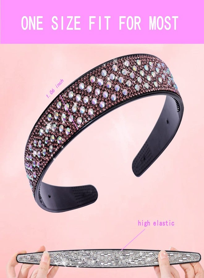 Cutewing Rhinestone Headbands for Women Crystal Sparkly Headband Fashion Teeth Comb Hairbands Non Slip Hair Hoop Bling Hair Accessories for Girls Ladies with 4PCS - Image 4