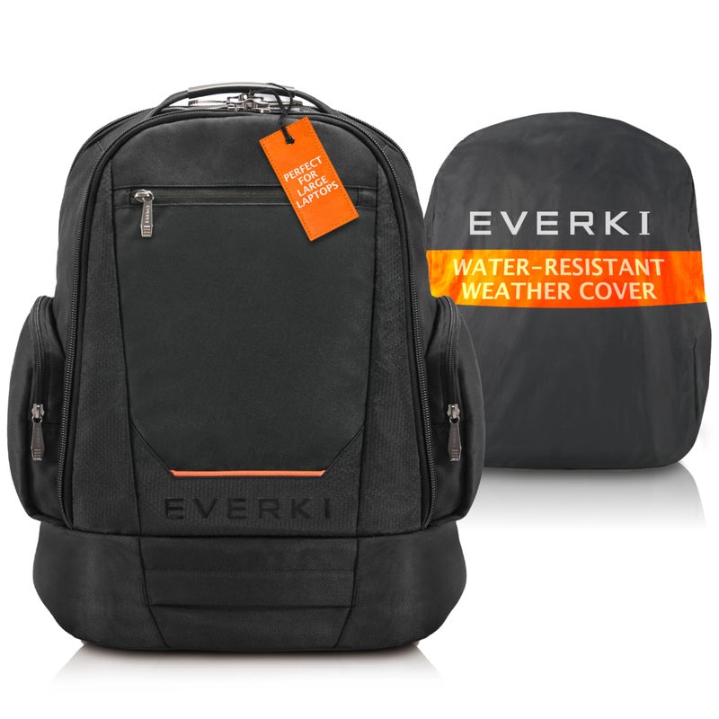 EVERKI ContemPRO 117 Laptop Backpack Fits up to 184 Gaming 42L Large Travel Backpack with WaterResistant Rain Cover for Women Men Spacious Business Laptop Bag Black EKP117B