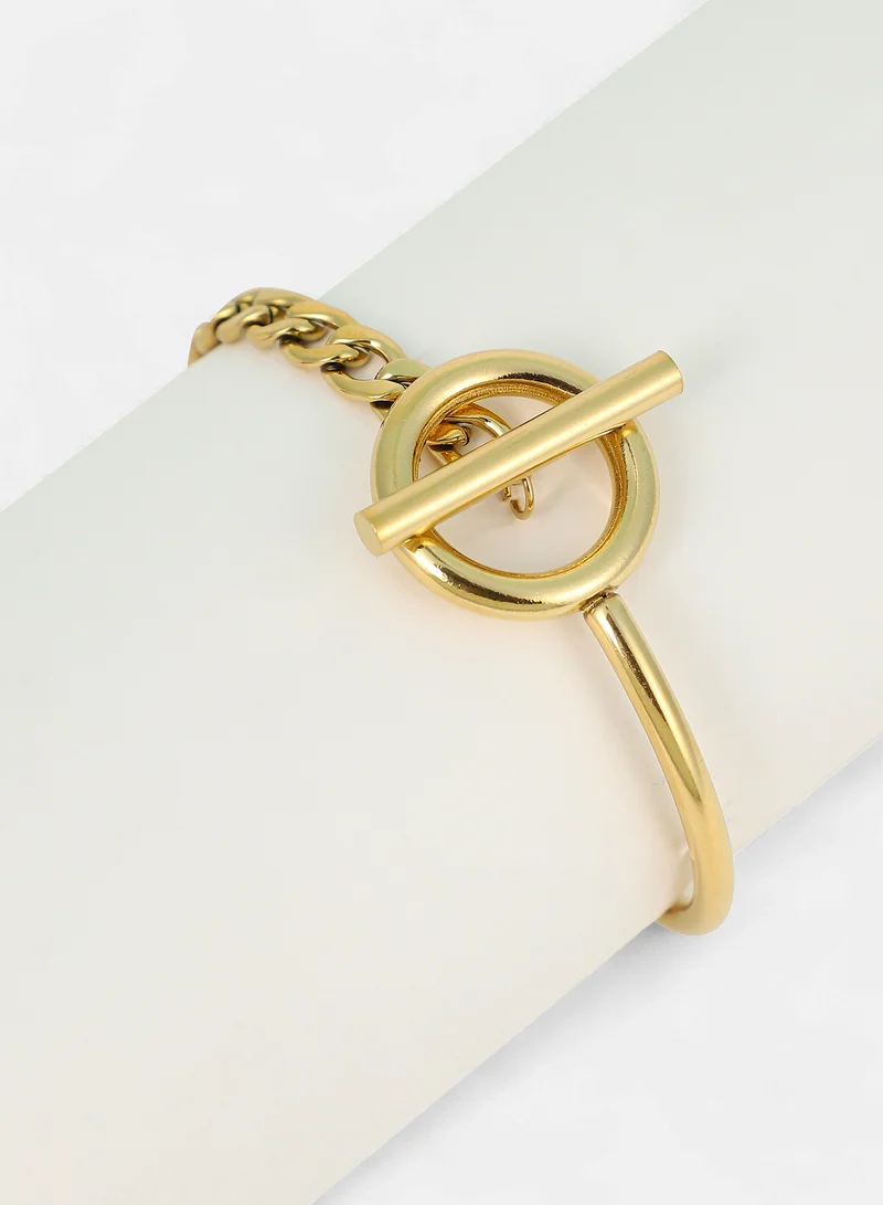 SOHI SOHI Women The Interlock-Bar Chain Bracelet | California  Colour | One-Size | Metallic Alloy Material | Lobster Clasp Closure | Bracelet For Casual & Evening Wear