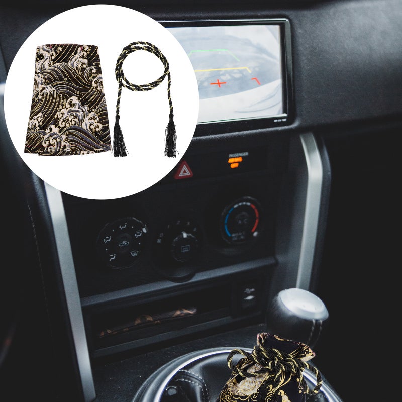 1 Set Car Modification Accessory Gear Lever Cloth Cover Cover with Rope - Image 1