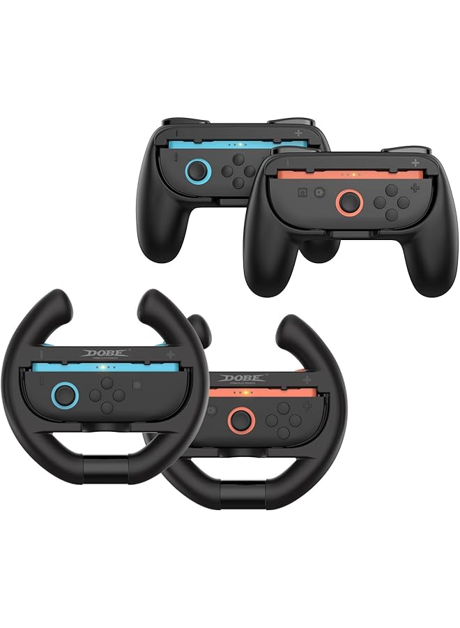 Grips And Steering Wheels For Nintendo Switch 2 Ergonomic Design 4 In 1 Switch 2 Accessories Bundle For Joy Con 2 Controllers - Image 1