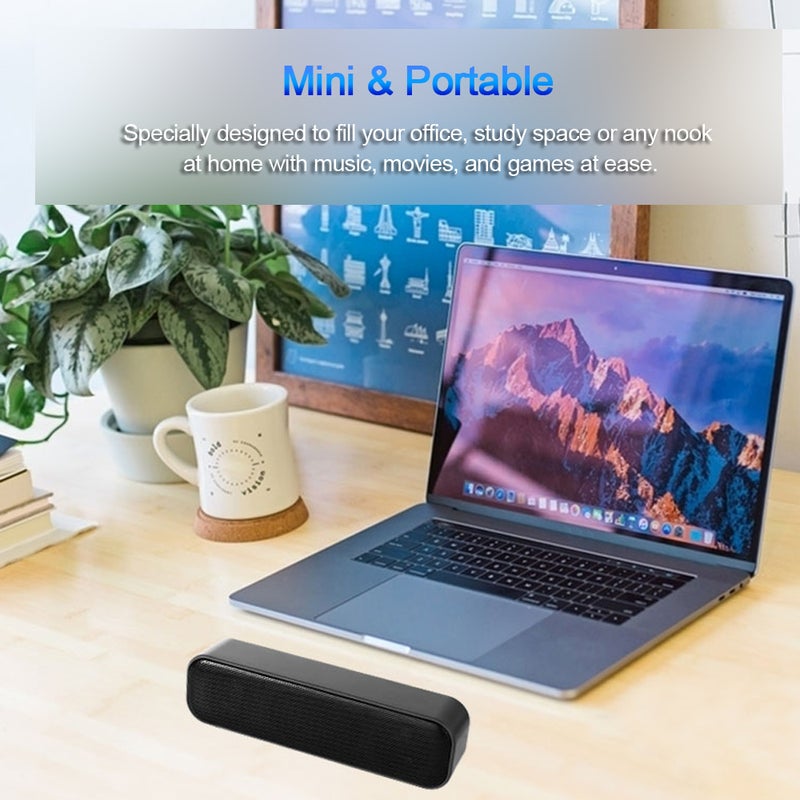 سماعات سطح المكتب مع صوت قوي تعمل ببطارية USB (سماунд بار) - صندوق صوتي مُتصل باسلاك لشاشات التلفزيون وأجهزة الكمبيوتر المحمولة وأجهزة سطح المكتب - Image 4