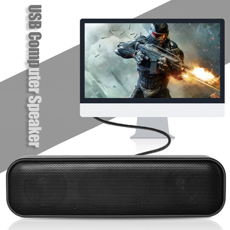 سماعات سطح المكتب مع صوت قوي تعمل ببطارية USB (سماунд بار) - صندوق صوتي مُتصل باسلاك لشاشات التلفزيون وأجهزة الكمبيوتر المحمولة وأجهزة سطح المكتب - Image 2